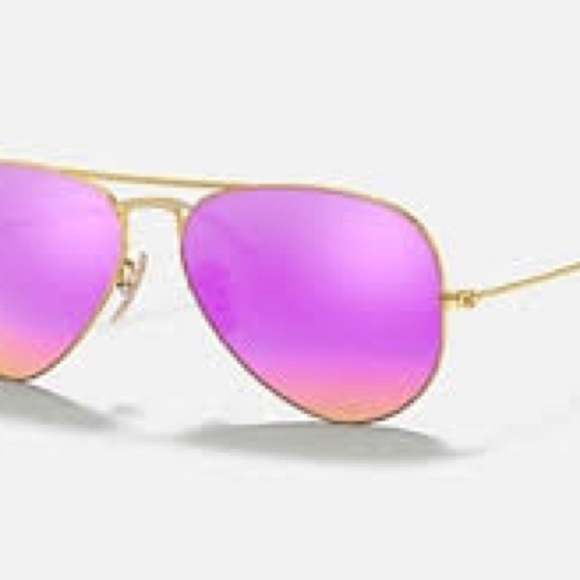 Ray-Ban Gold Frame Aviator Sunglasses with Pink Lenses RB3025 - Picture 7 of 7